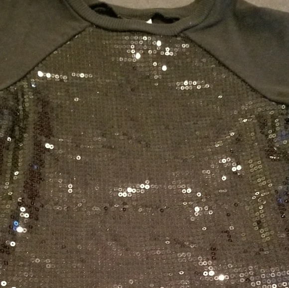 Black Sequined Tunic Top Girls Size 6 - Picture 2 of 4